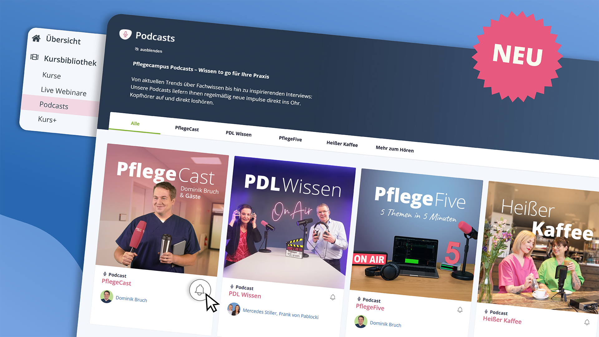 ?Play drücken, reinhören, informieren – die neue Heimat unserer Podcasts