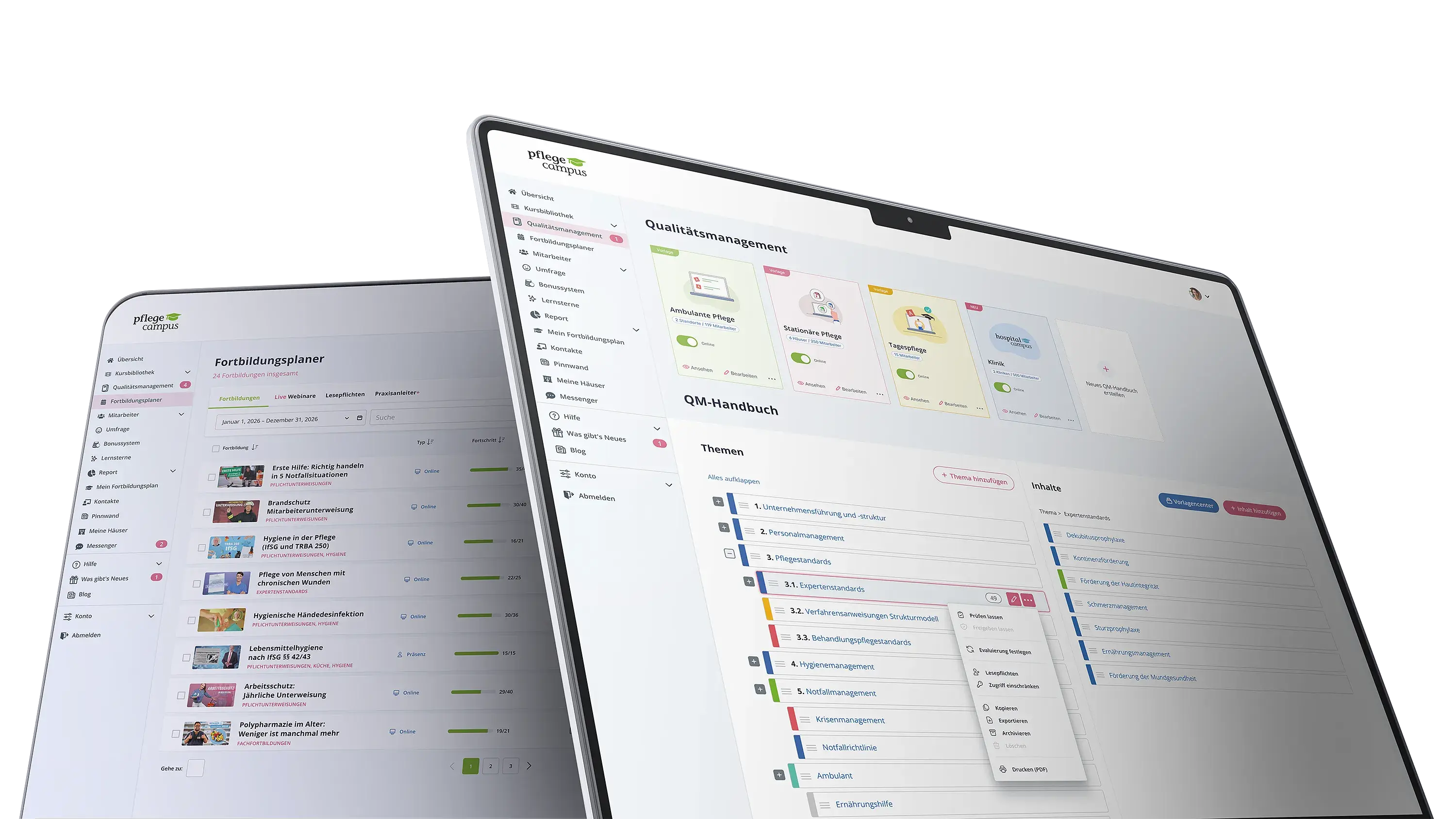 Hospitalcampus Fortbildungsplaner und Qualitätsmanagement Dashboard